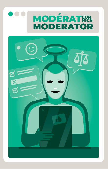 Carte jeu Dislike qui s'appelle le·la Modératuer·ice